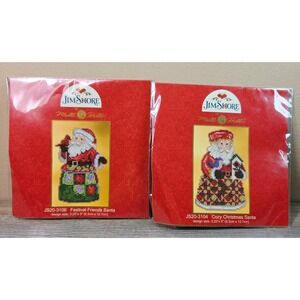 Jim Shore Mill Hill Santa Cross Stitch Kit Lot 2 Festival Friends Cozy Christmas